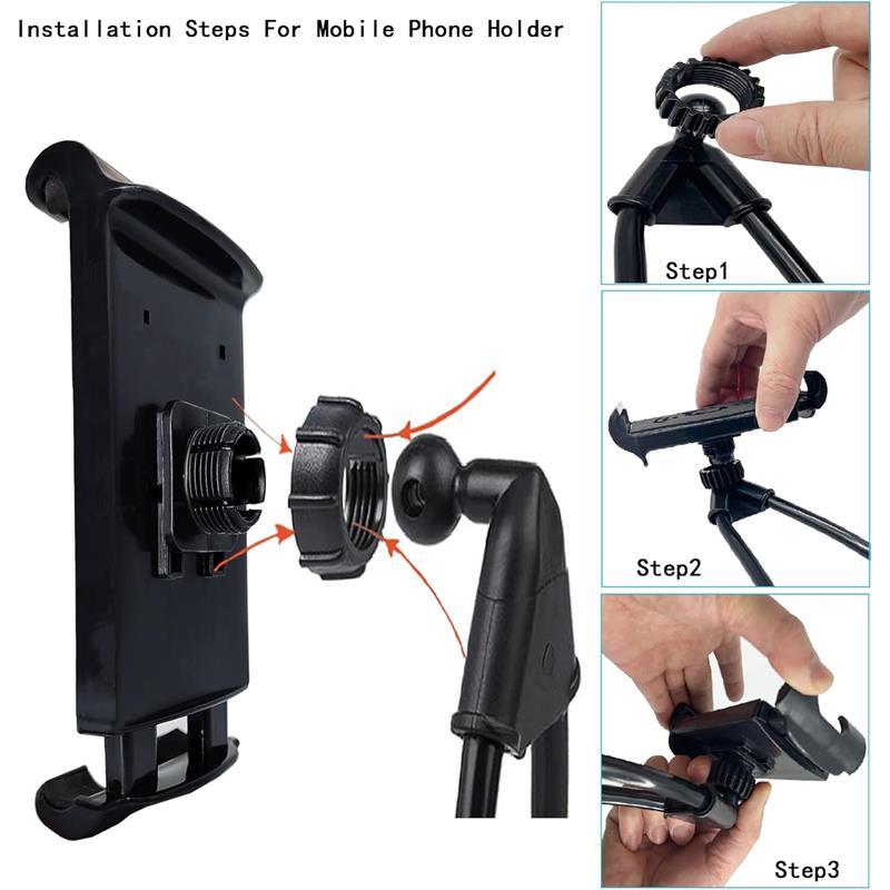 Universal Smart Mobile Phone Stand,Hanging on Neck Cell Phone Mount Holder, Lazy Cell Phone Holder (Black)