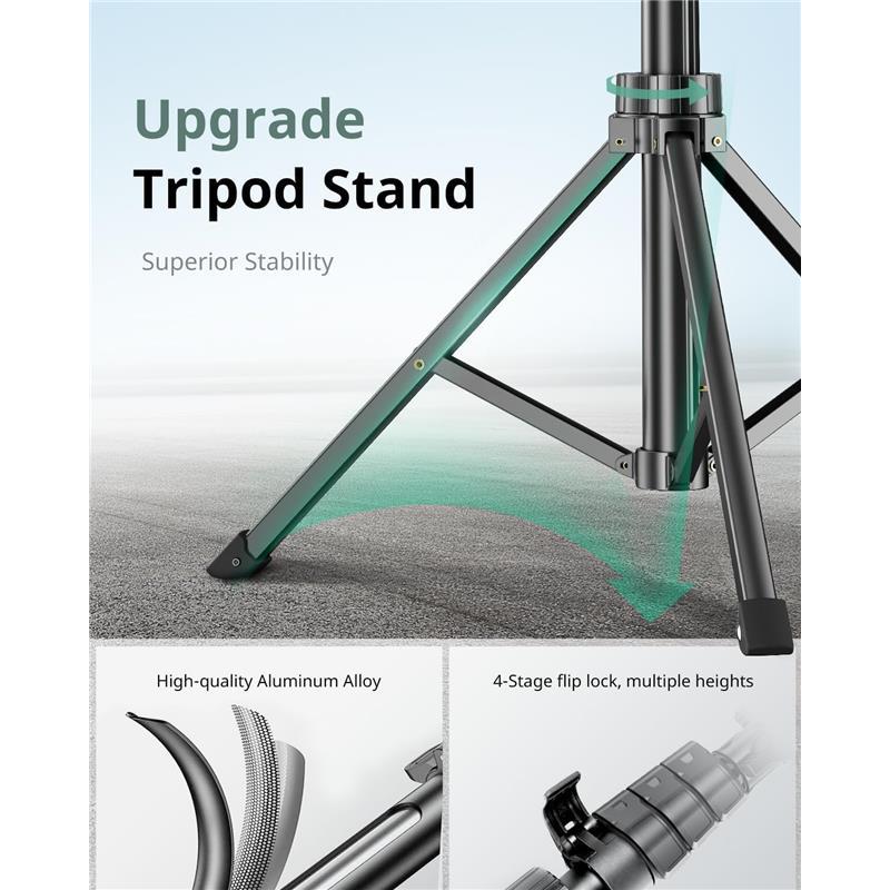 62" Phone Tripod & Selfie Stick, Extendable Cell Phone Tripod Stand with Wireless Remote and Phone Holder, Compatible with iPhone Android Phone, Camera