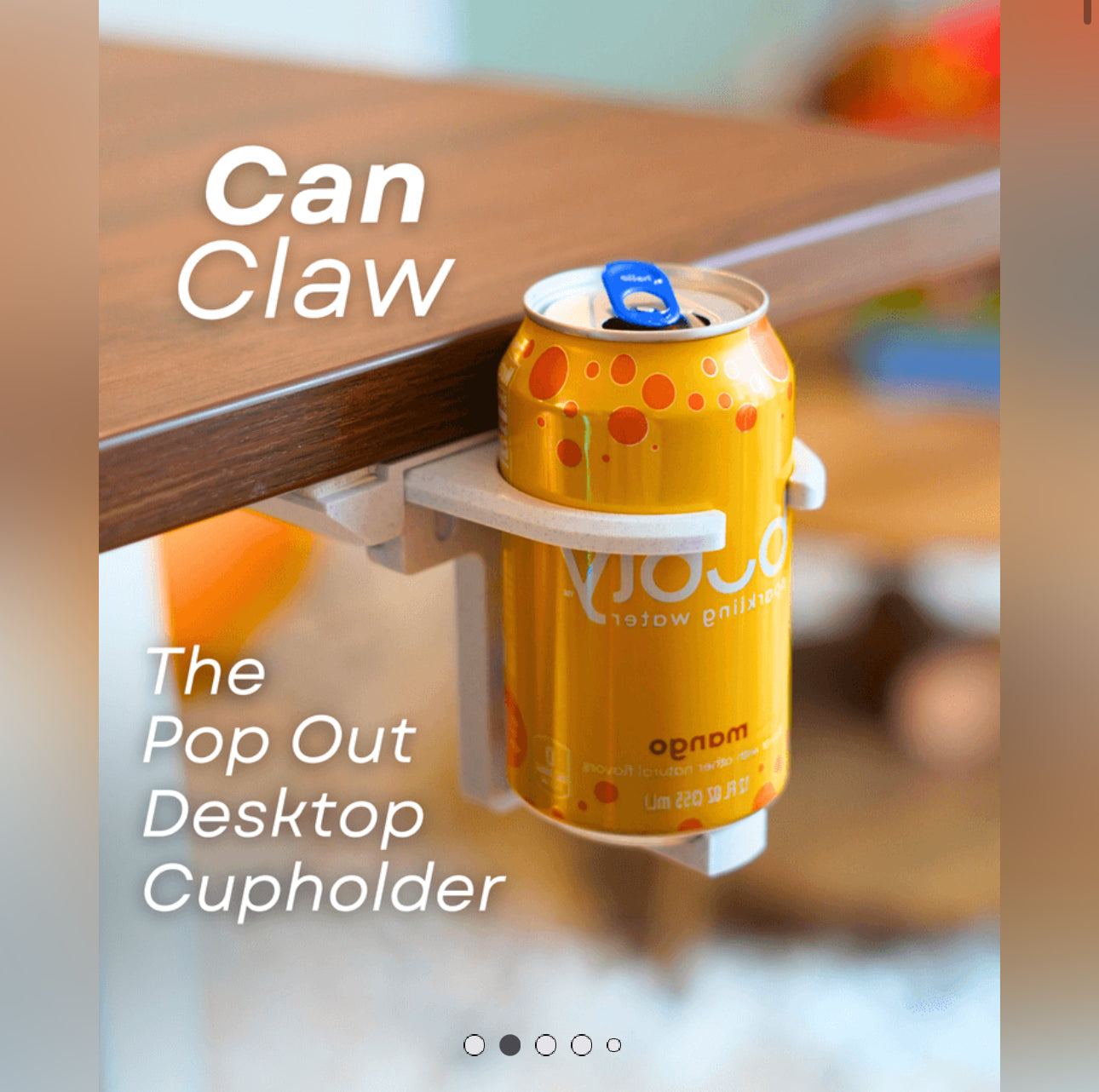 Can Claw - Pop Out Desktop Cupholder for Easy Access to Your Drinks on Your Desk