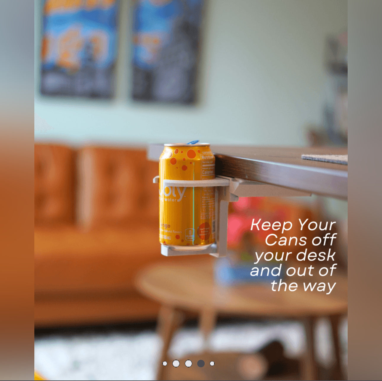 Can Claw - Pop Out Desktop Cupholder for Easy Access to Your Drinks on Your Desk